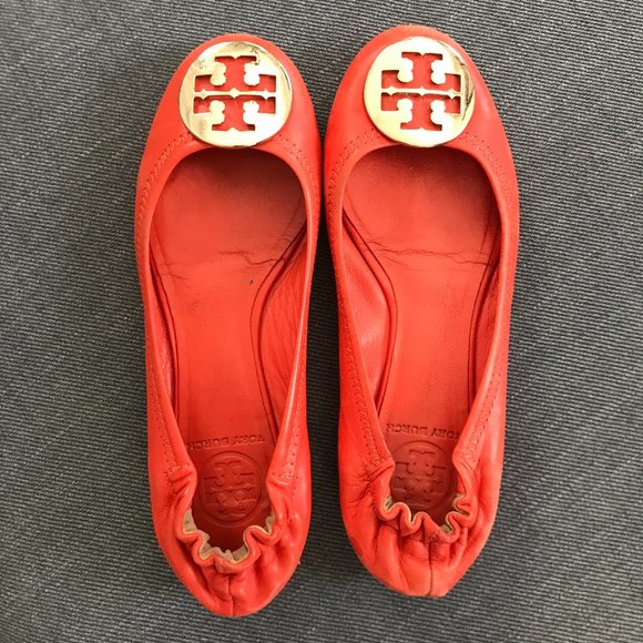 Tory Burch Reva Orange Ballet Flat-6.5 - Picture 4 of 9